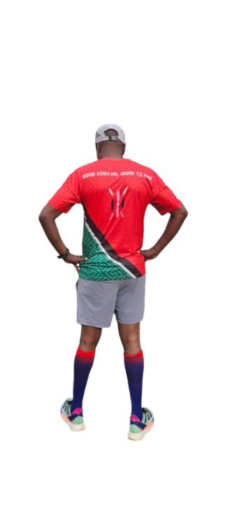 Born Kenyan Born to Run — back of jersey